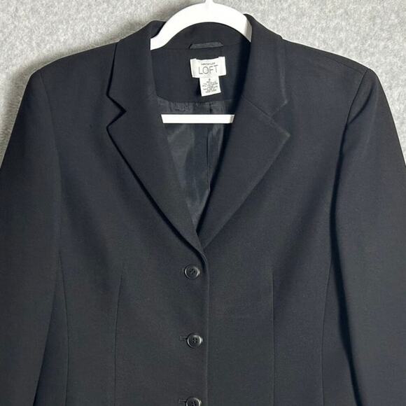 Ann Taylor LOFT Size 8 Black‎ Blazer 3 Button career office professional work - Picture 5 of 8